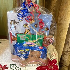 Festive Holiday Gift Basket with Peeps and Charms